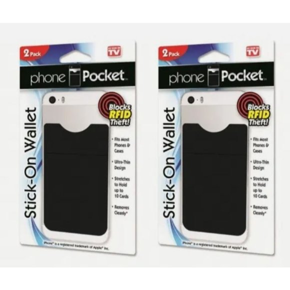 Phone Pocket Stick-on Wallet 4 pack - Picture 1 of 8